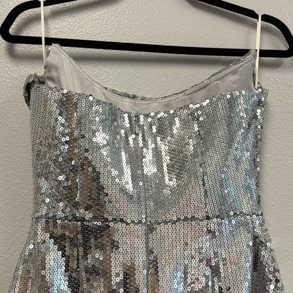 Sequin Curved Strapless Drape Dress - Picture 10 of 10